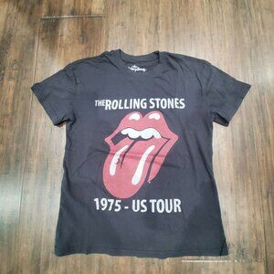 The Rolling Stones 1975 US Tour Retro T-shirt  Adult Small Black Reproduction 20